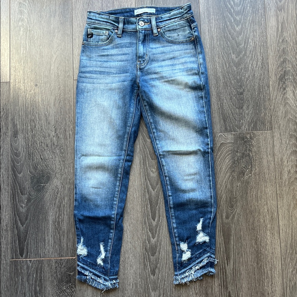 KanCan Blue Distressed Ankle Jeans